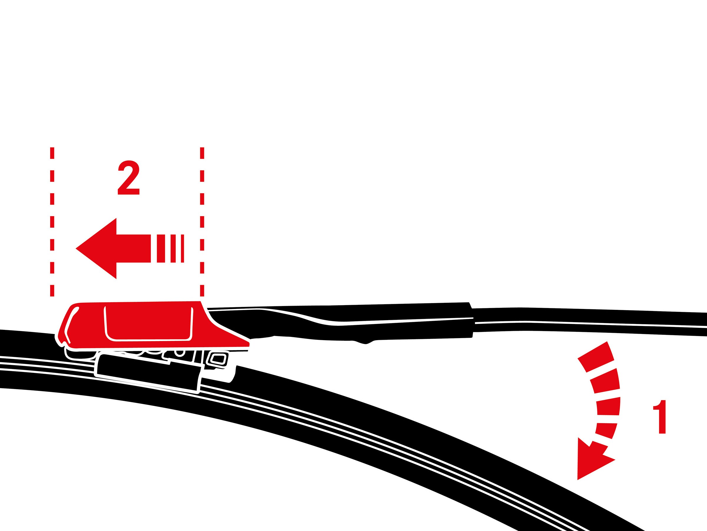 Illustration af viskerbladsadapteren der bliver skubbet udad