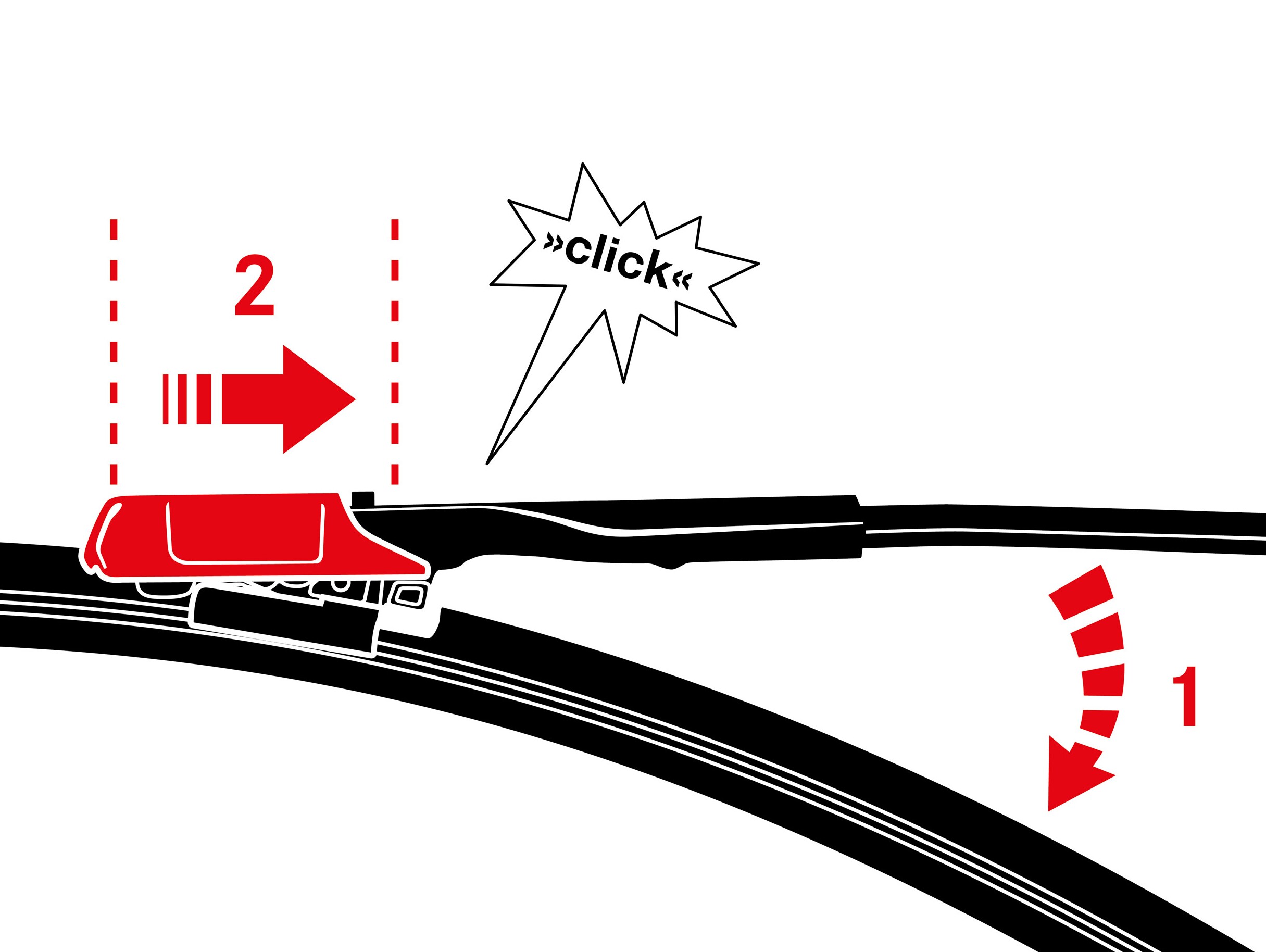Illustration af viskerbladsadapteren, der bliver lukket