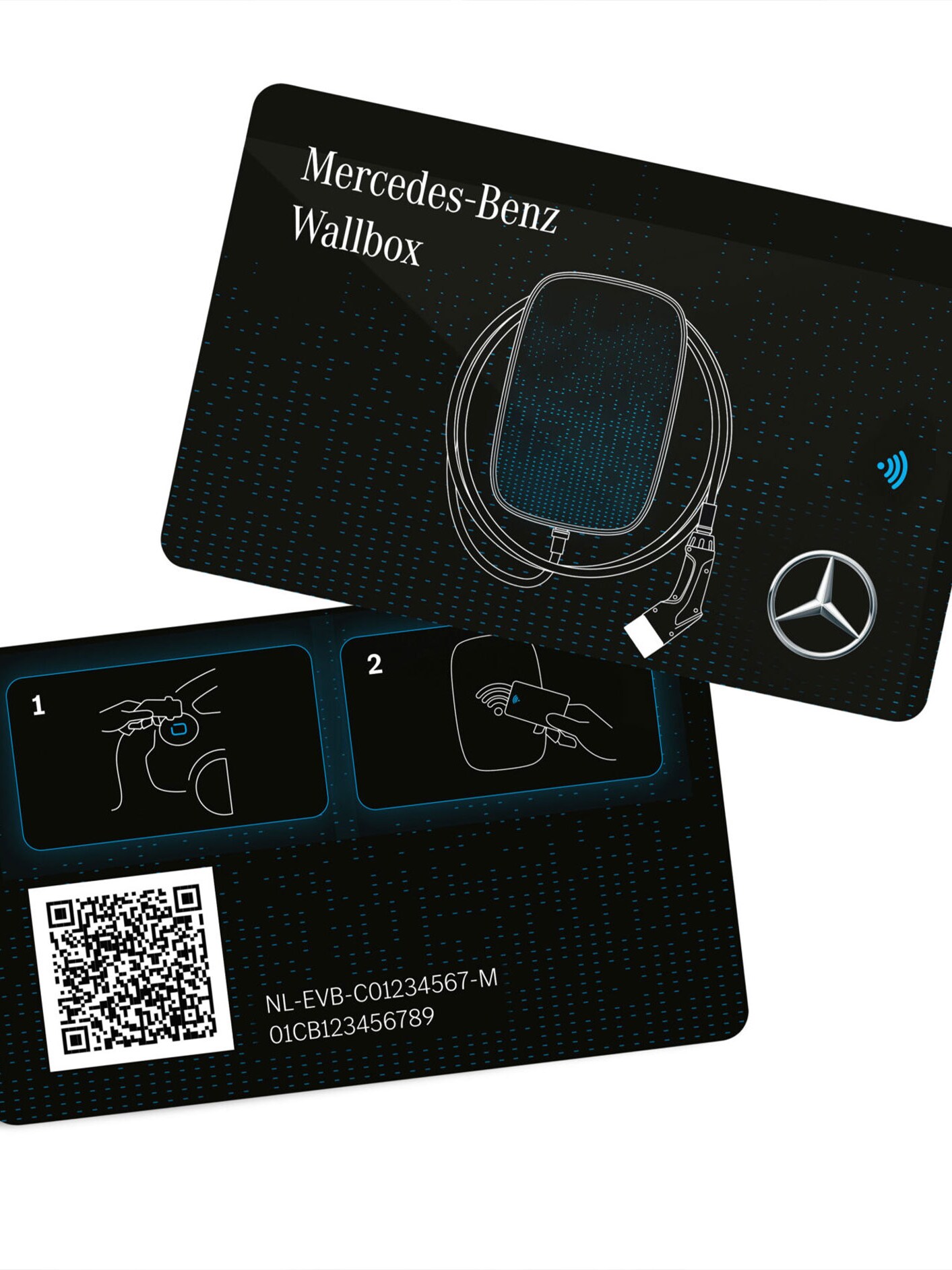 Mercedes-Benz RFID-kort vist med både forside og bagside