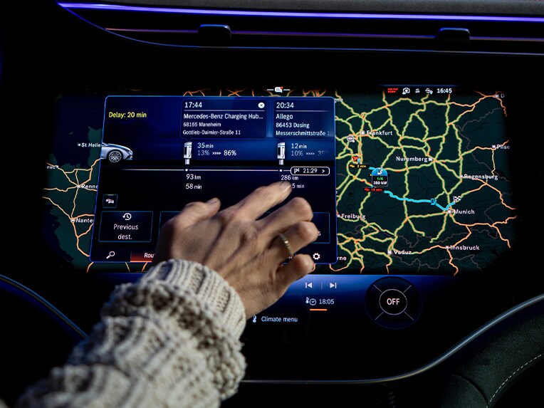 Navigation med Electric Intelligence viser vej til nærmeste ladestander