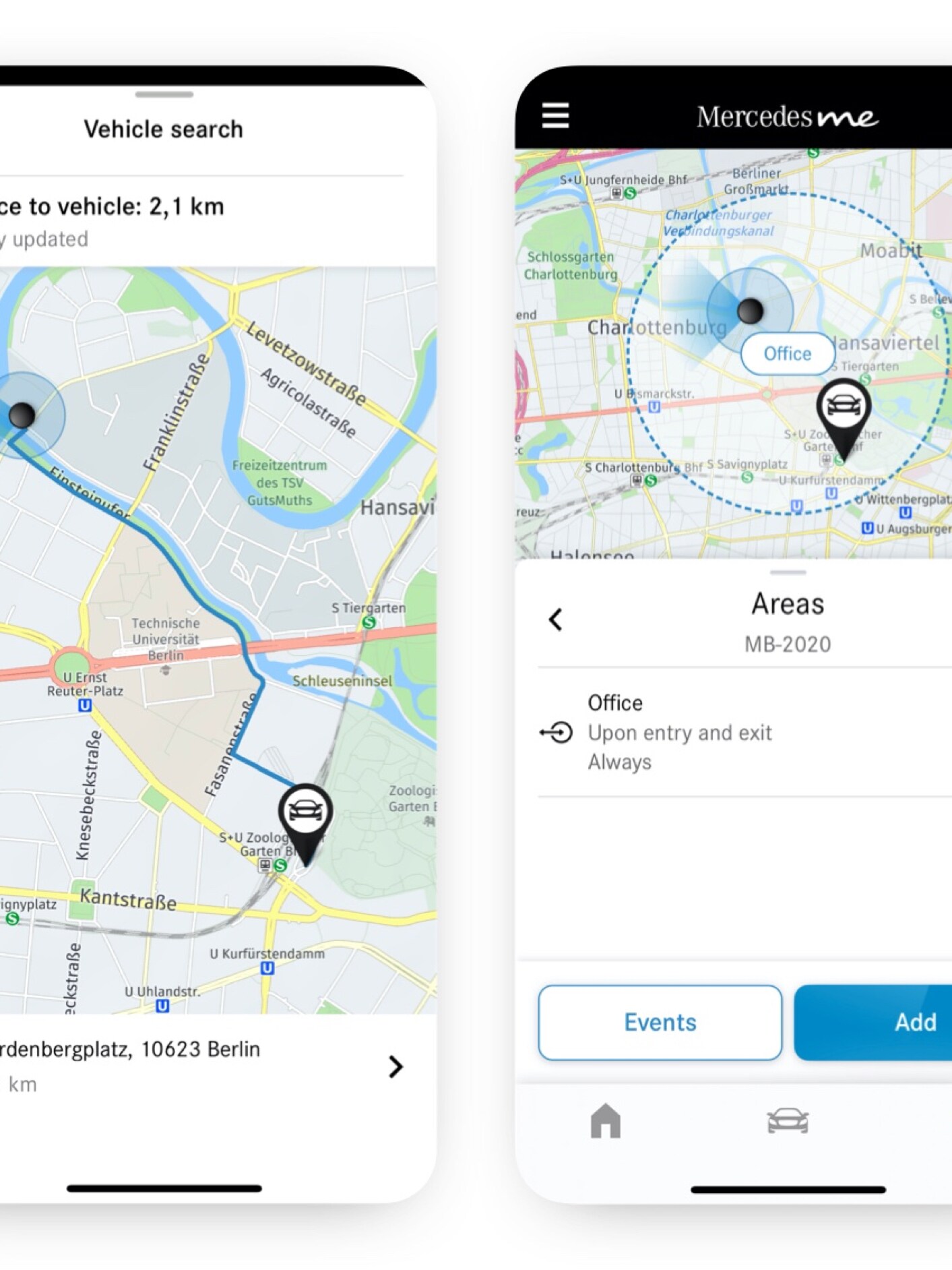Smartphone viser den digitale tjeneste Geofencing