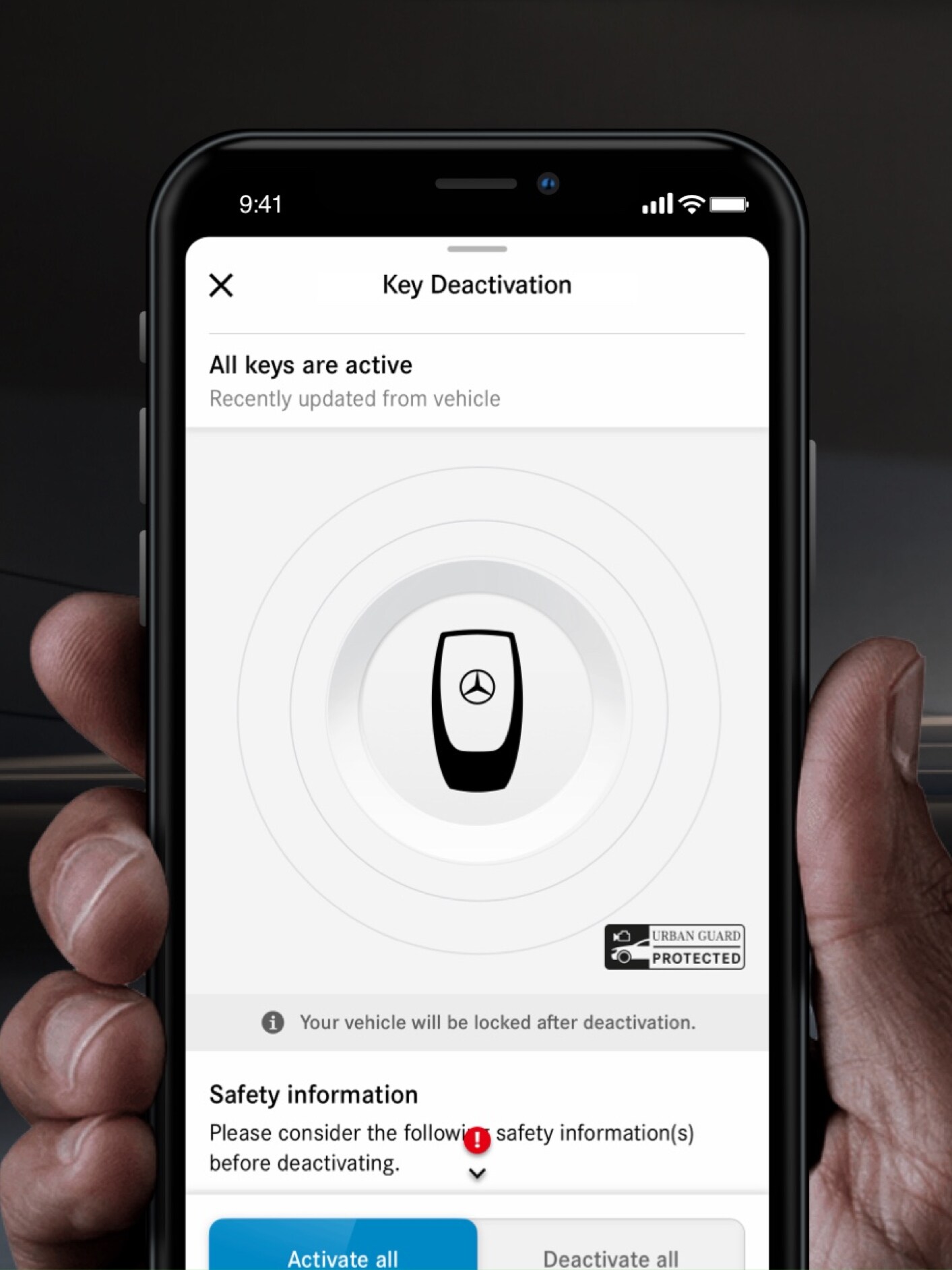 Den digitale tjeneste Nøgledeaktivering i nødstilfælde vist på en smartphone