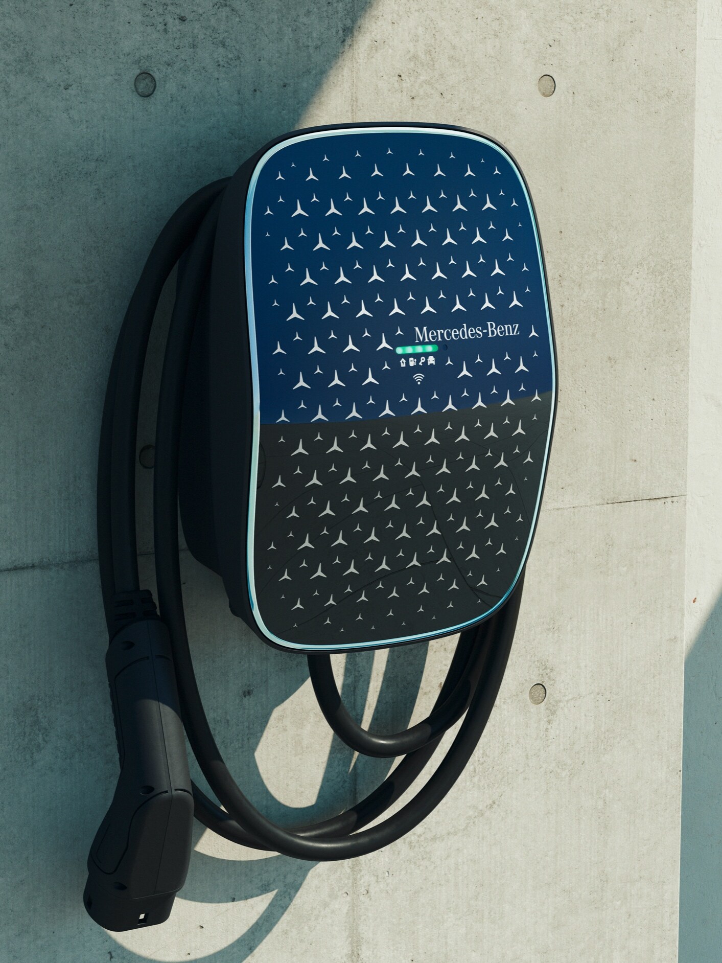 Mercedes-Benz wallbox monteret på en væg