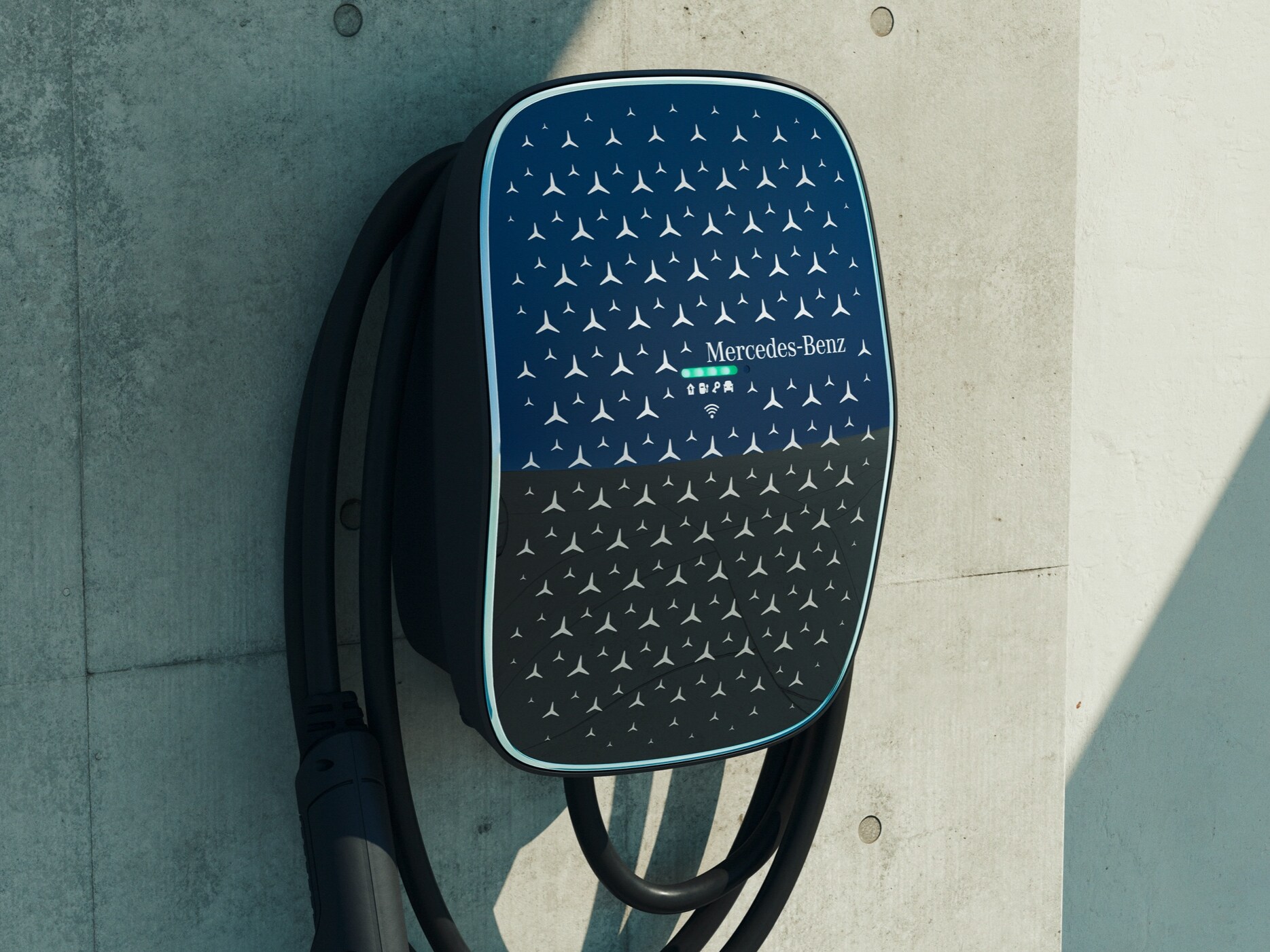Mercedes-Benz wallbox monteret på en væg