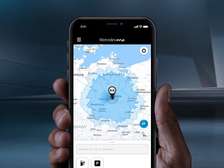 EQ navigationstjenester åben på en smartphone
