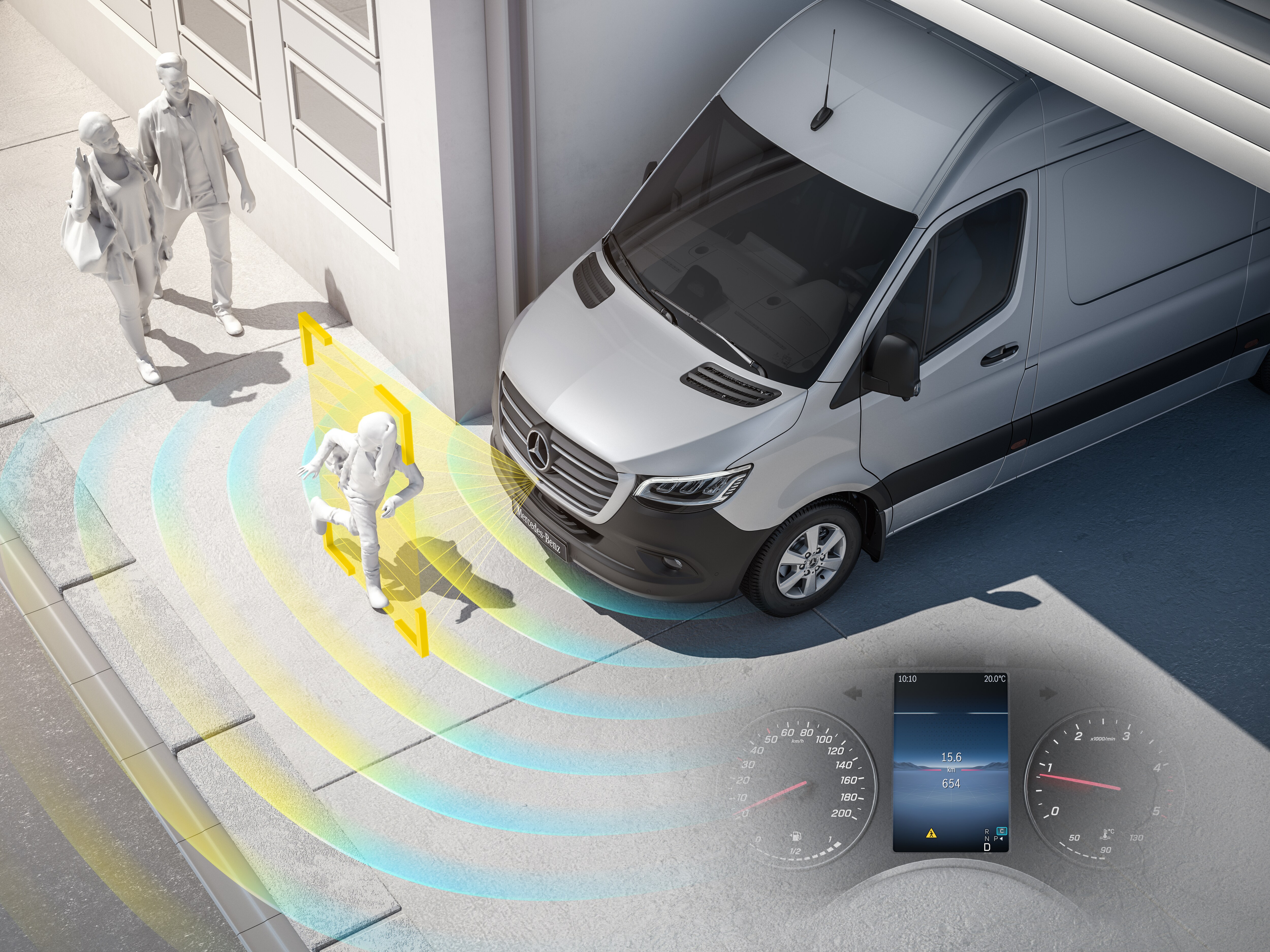 Mercedes-Benz Sprinter Kassevogn med EURO NCAP logo foroven