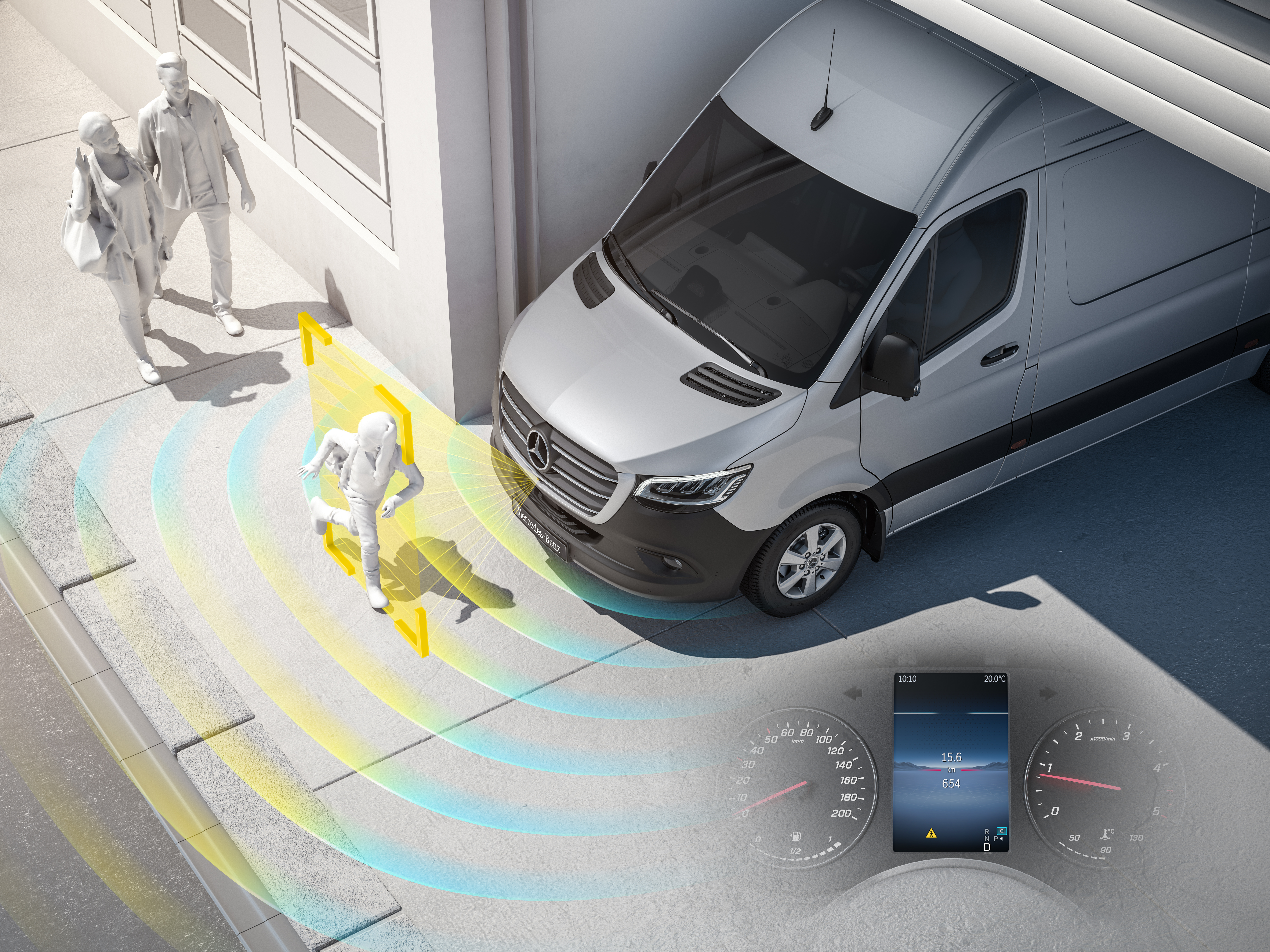 Mercedes-Benz Sprinter | Platin i EURO NCAP Mercedes-Benz Sprinter Kassevogn med EURO NCAP logo foroven