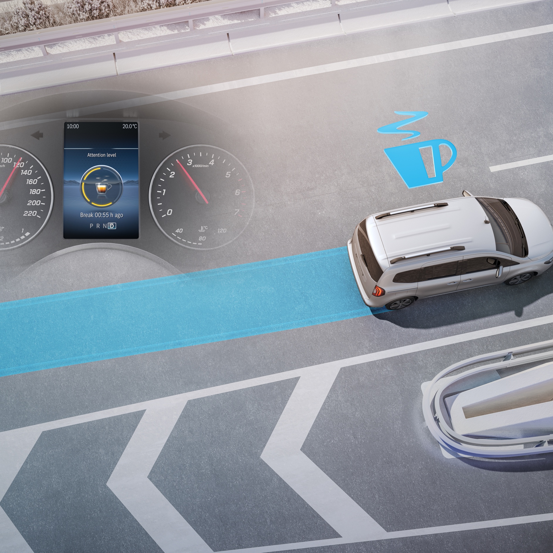 ATTENTION ASSIST | Citan kassevogn | Mercedes-Benz ATTENTION ASSIST-systemet i Mercedes-Benz Citan kassevogn.