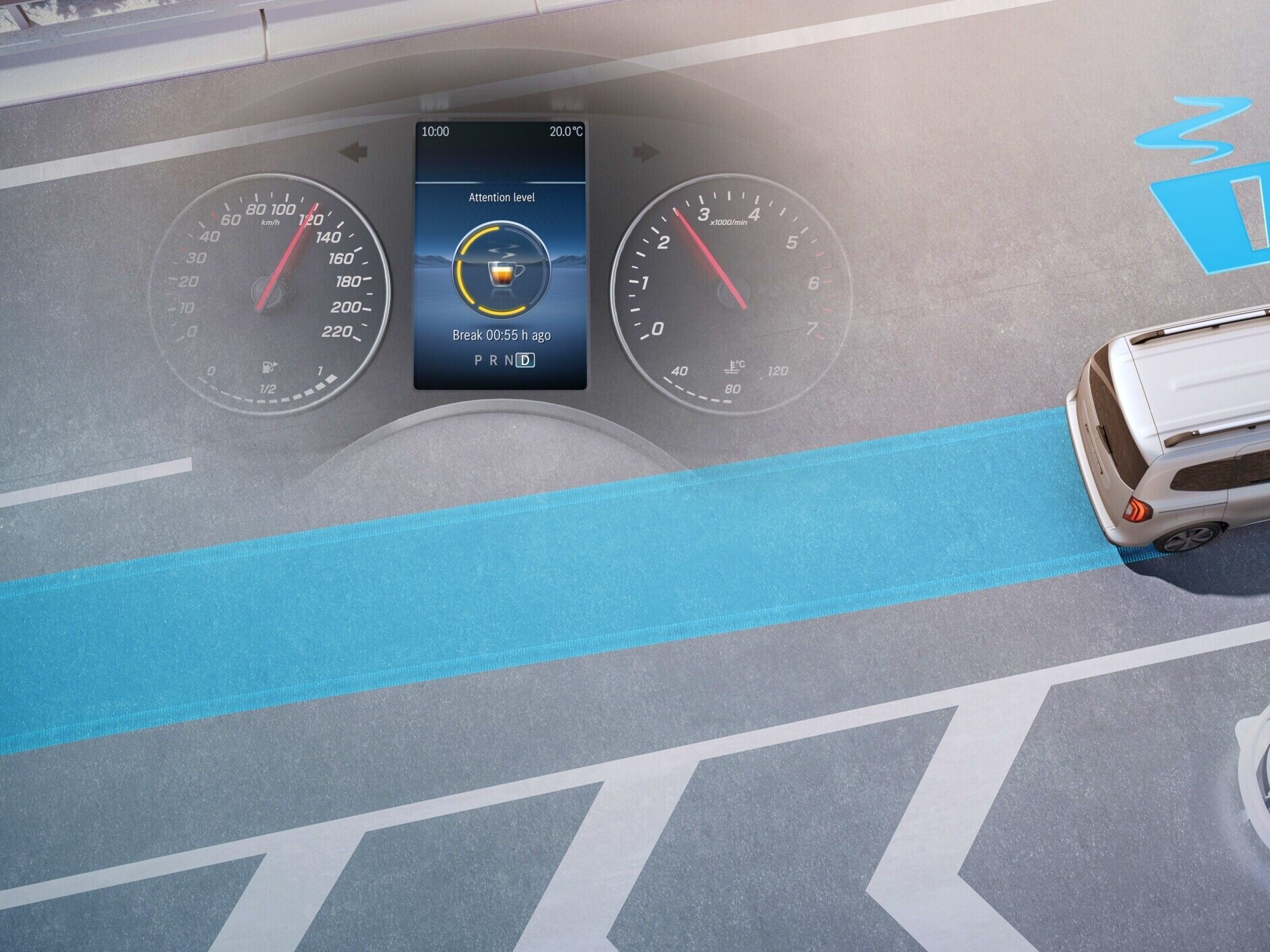 ATTENTION ASSIST-systemet i Mercedes-Benz eCitan kassevogn.