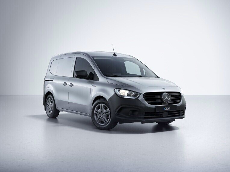 Lys grå Mercedes-Benz eCitan Kassevogn med udstyrslinje PRO