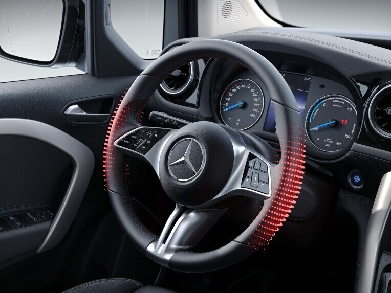 Det opvarmede multifunktionsrat i Mercedes-Benz eCitan Kassevogn