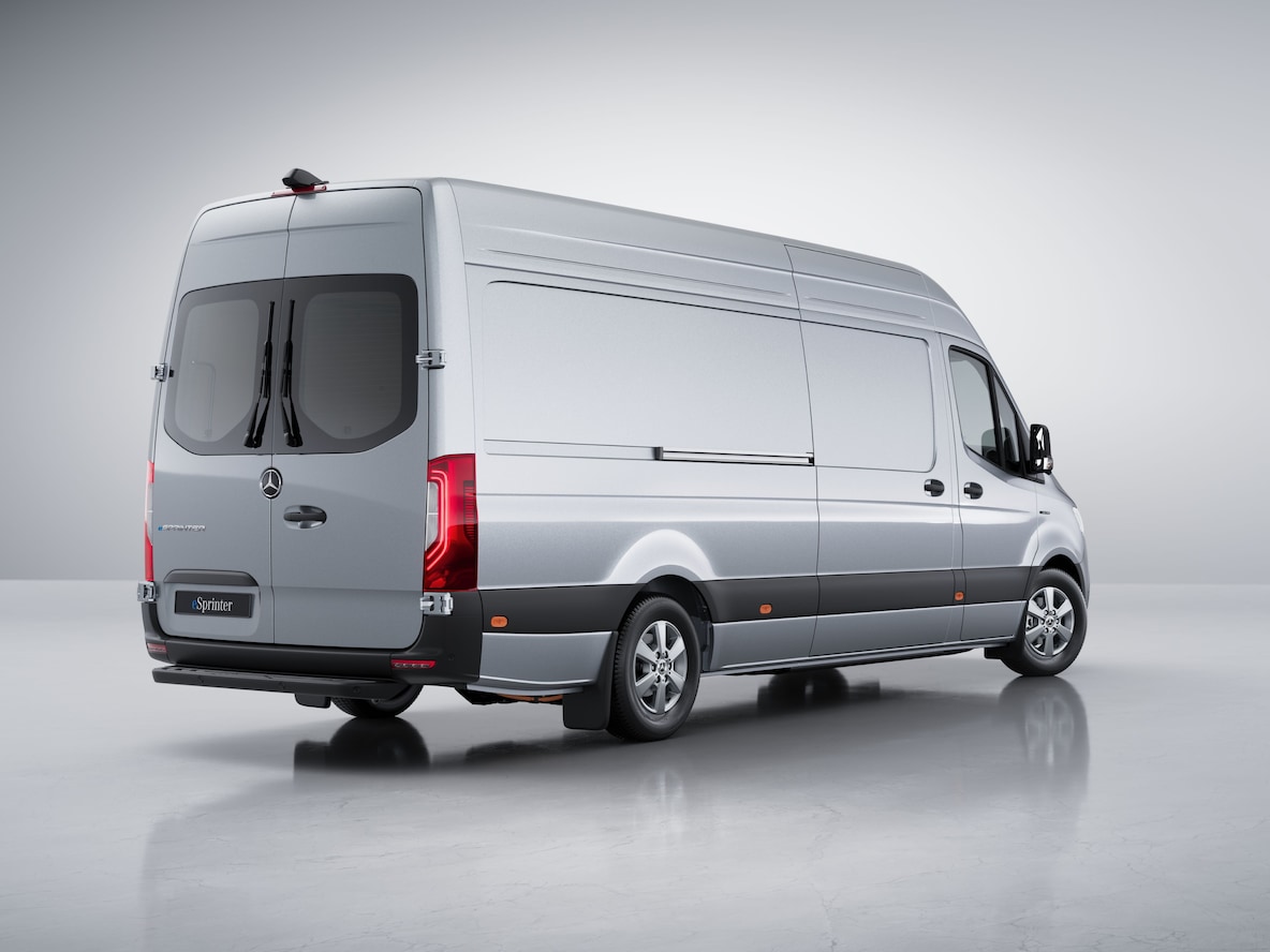 Eksteriøret på Mercedes-Benz eSprinter kassevogn.