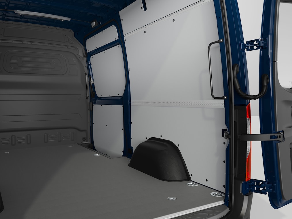 Lastrummet i Mercedes-Benz eSprinter kassevogn.