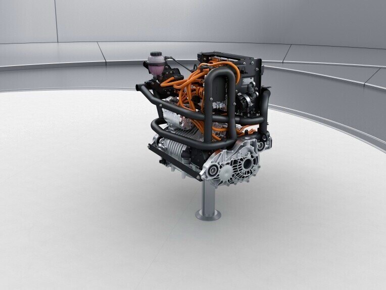 Elmotoren med 150 kW/batteri 60 kWh (effektiv) i eVito Tourer