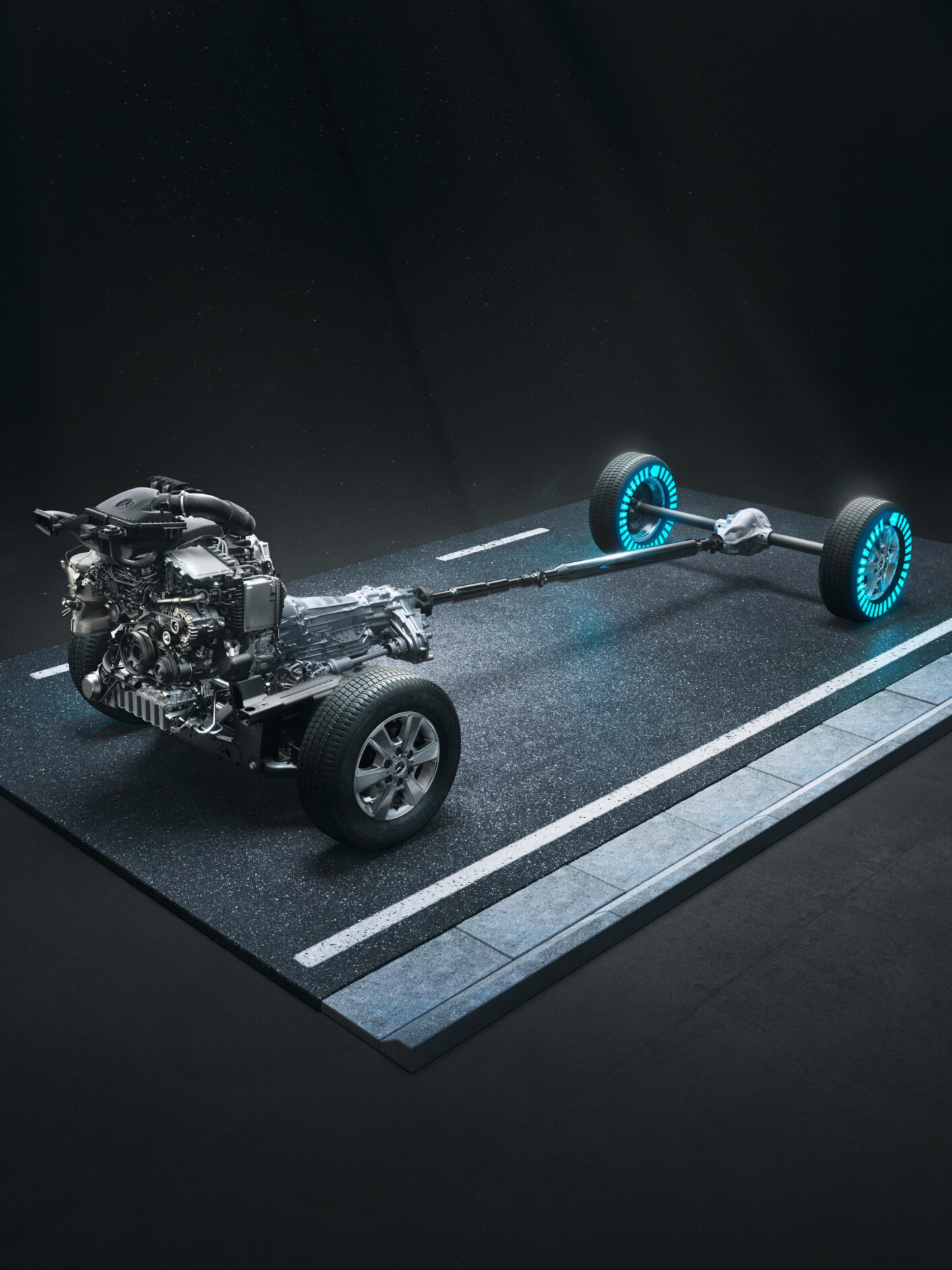 Firehjulstrækket 4x4 med drejningsmoment efter behov i Sprinter Chassis