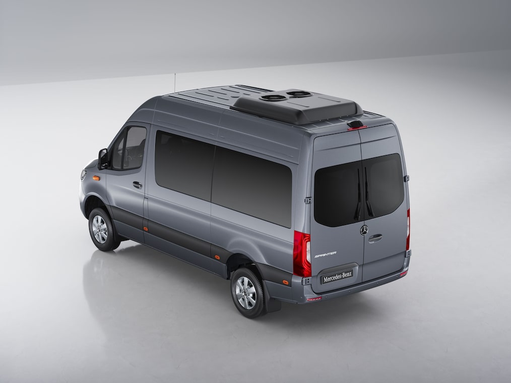 Mercedes-Benz Sprinter Tourer med firehjulstræk 4x4 med drejningsmoment efter behov.