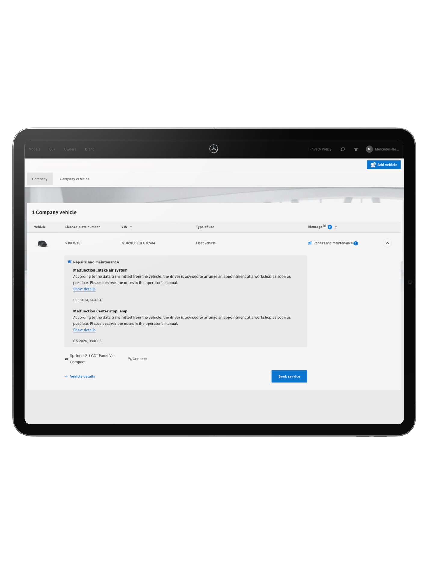 En tablet der viser digital bildiagnose på displayet