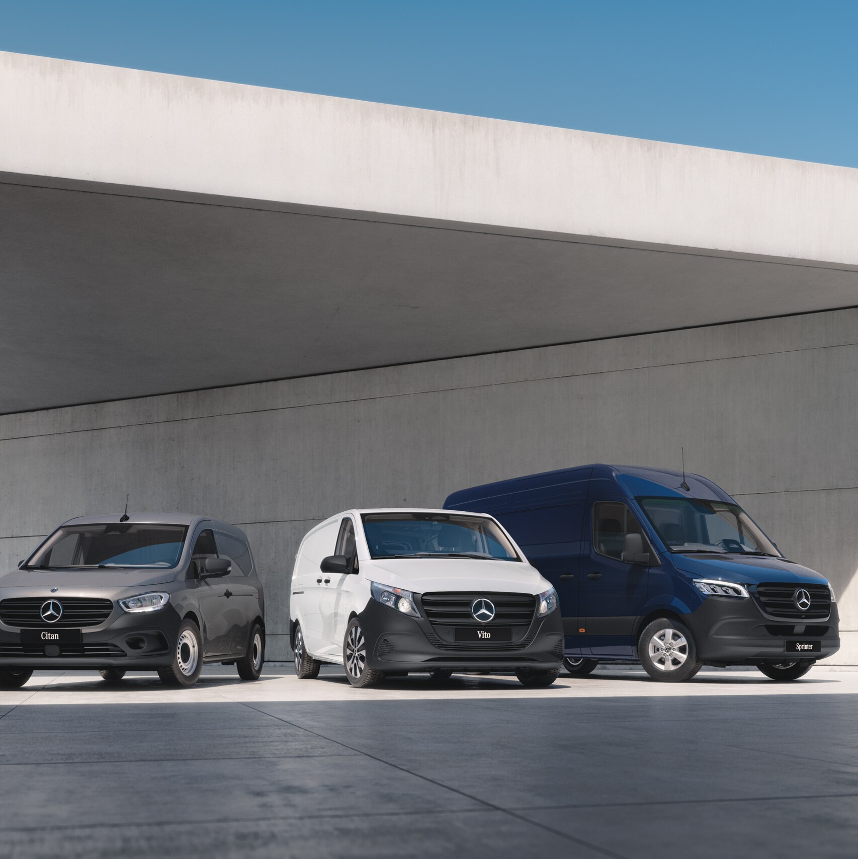 Mercedes-Benz Sprinter, Vito og Citan varebiler under betondæk