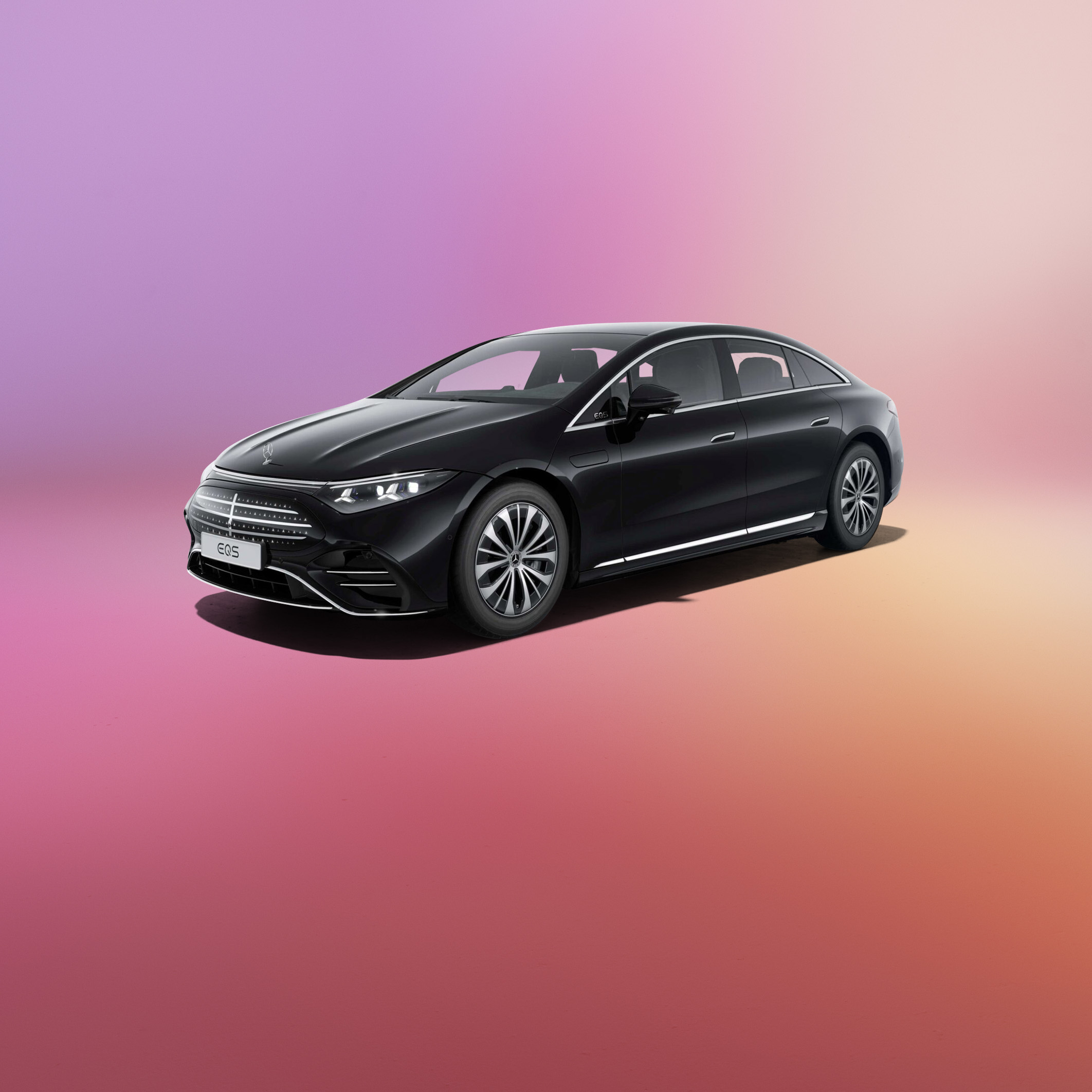 EQS 450+ | BusinessLeasing | Mercedes-Benz Finans Sort EQS 450+ Sedan AMG Edition set skråt forfra