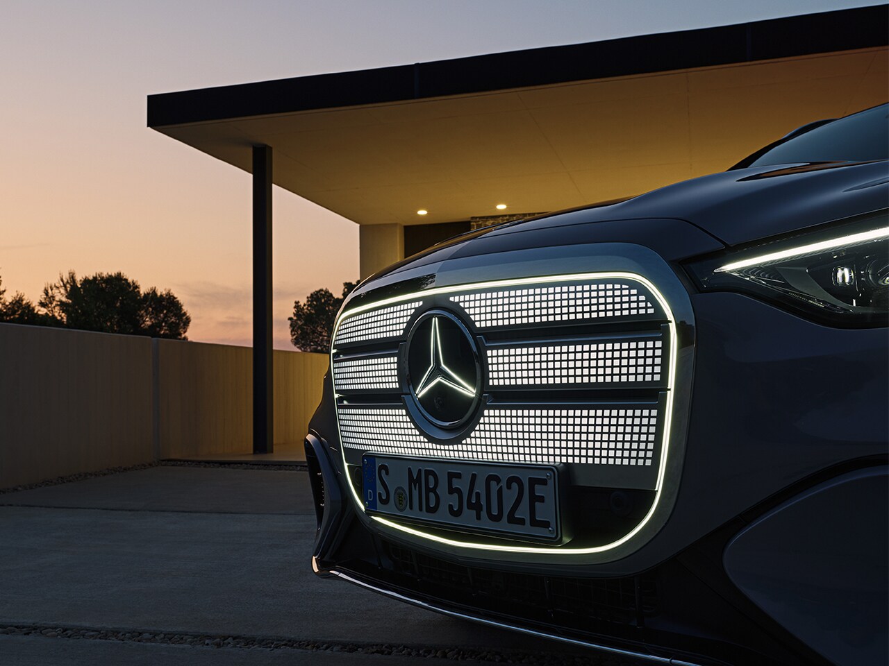 Fronten på den nye elektriske GLC fra Mercedes-Benz