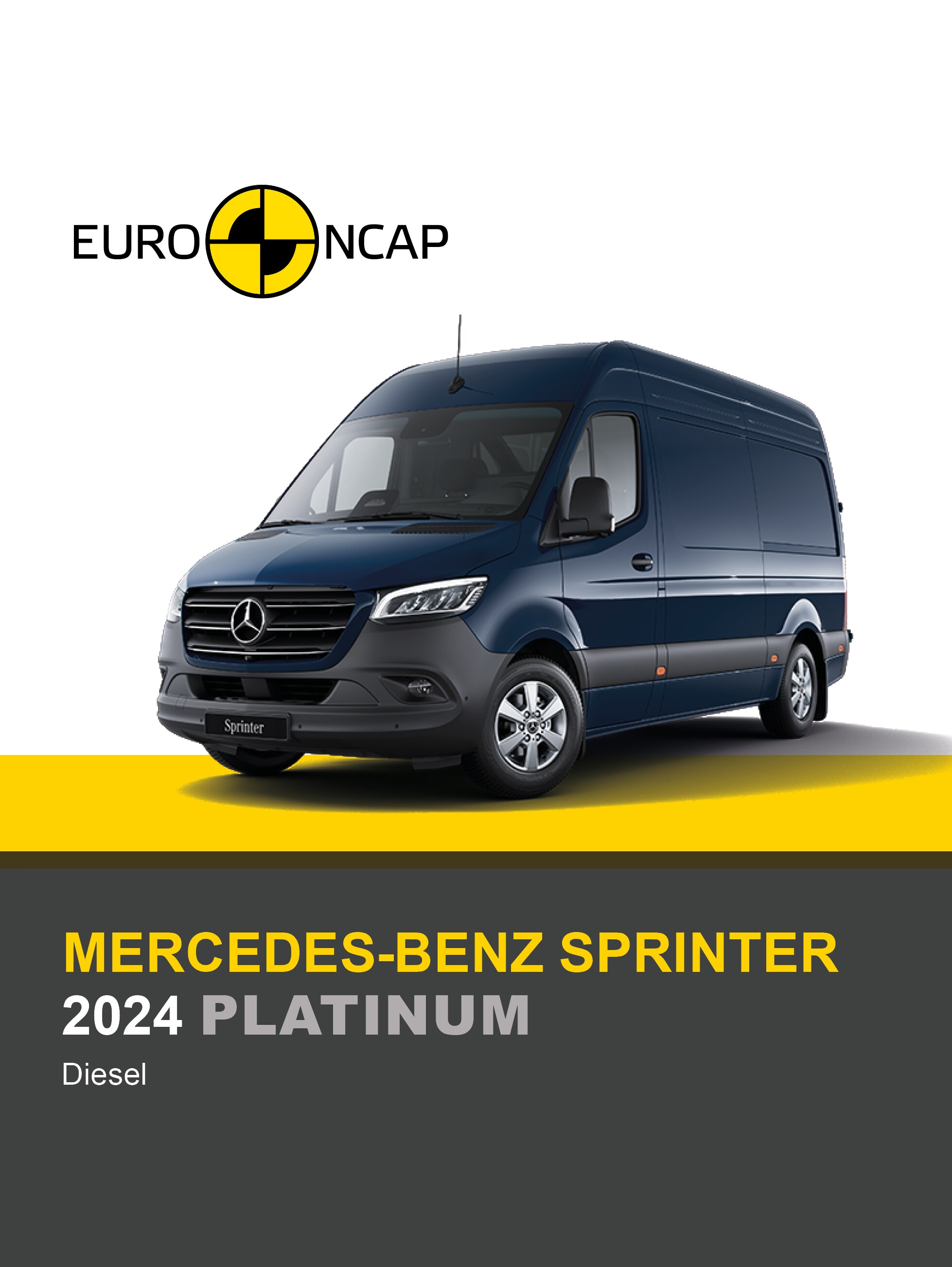 Mercedes-Benz Sprinter Kassevogn på grafisk gul Euro NCAP bund