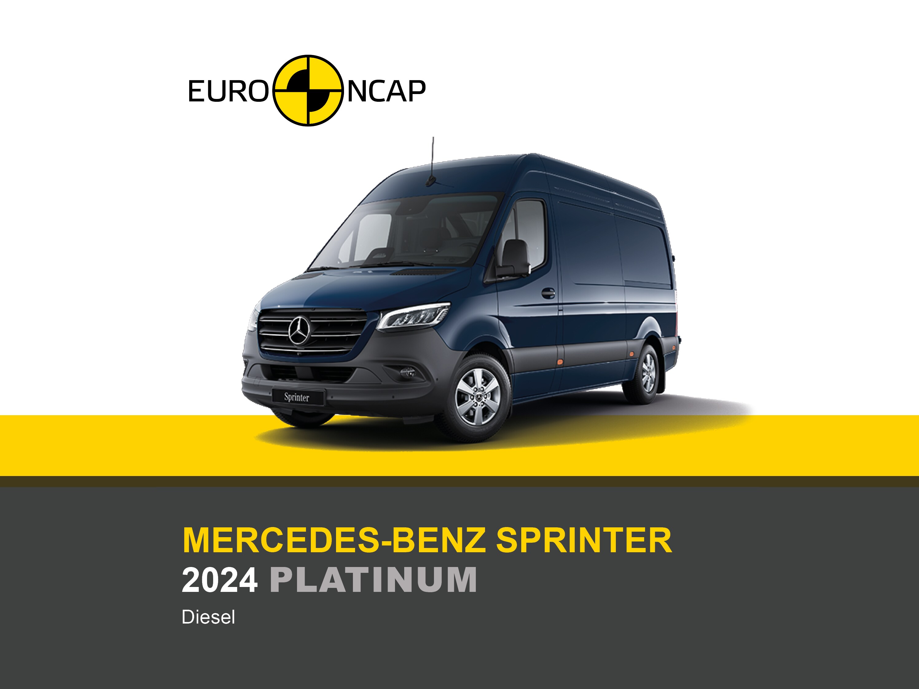 Mercedes-Benz Sprinter Kassevogn på grafisk gul Euro NCAP bund
